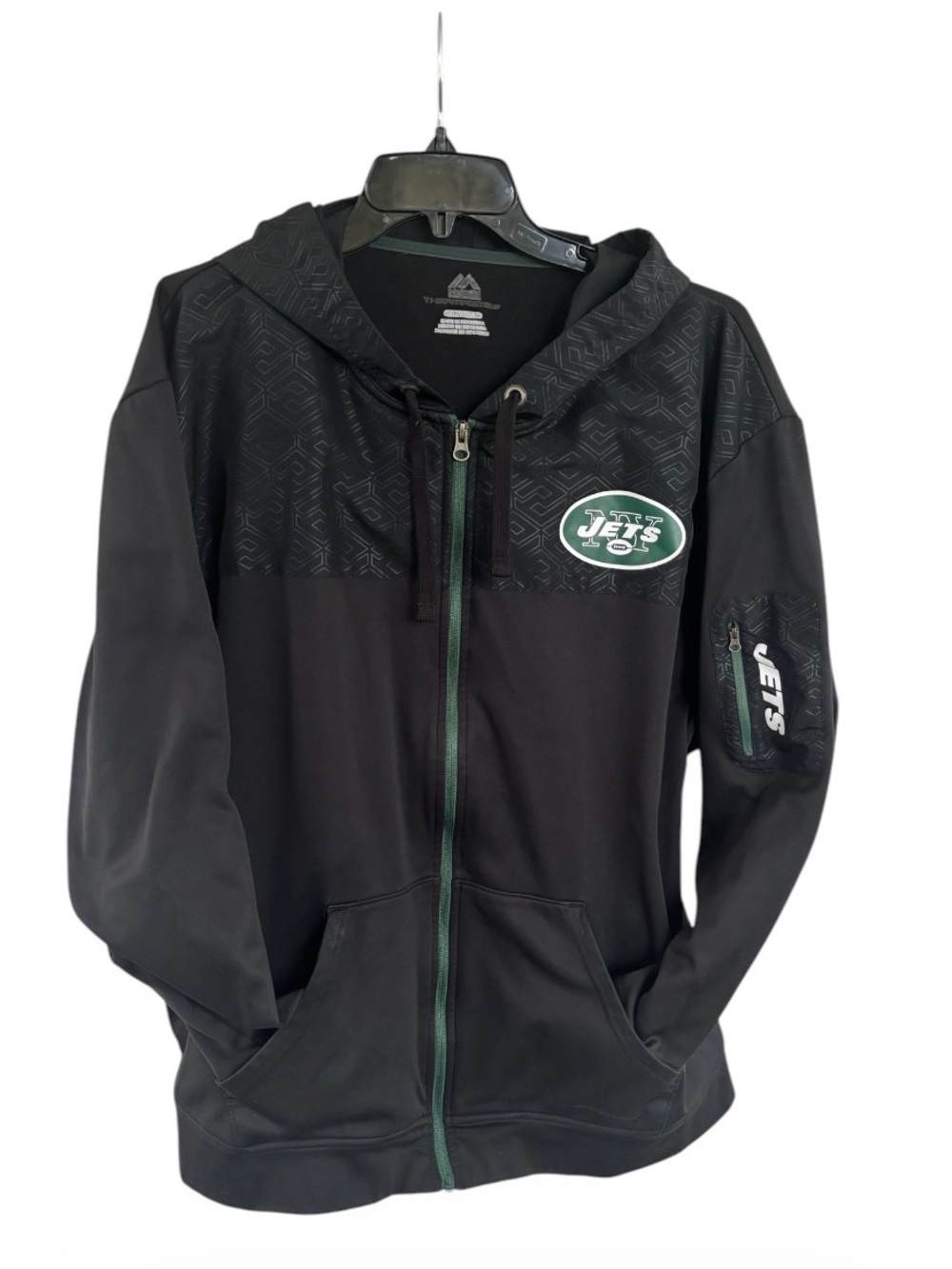 New York Jets Hoodie Jacket Mens XL Black Full Zip Team Apparel Athletic